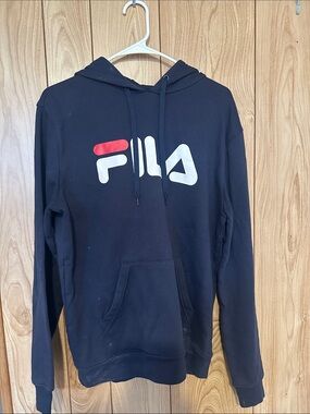 FILA Men's Navy Hoodie with Red & White Logo